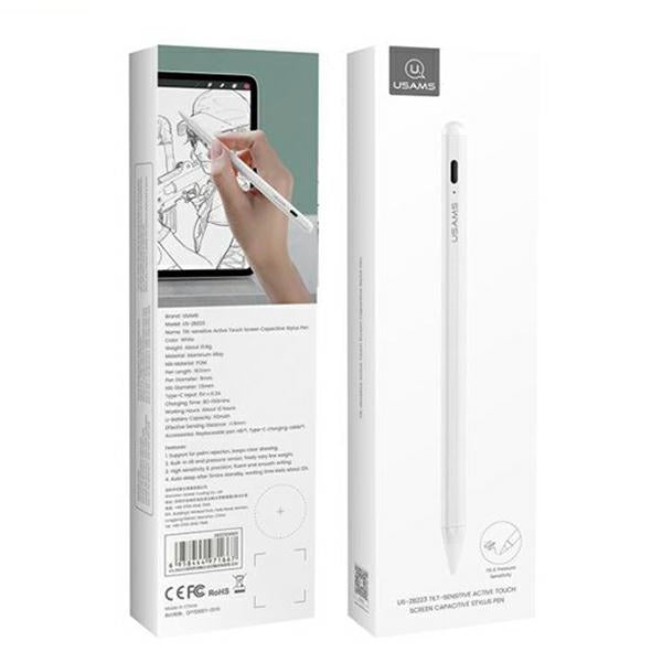 Стилус USAMS Active Touch Screen за iPad, бял