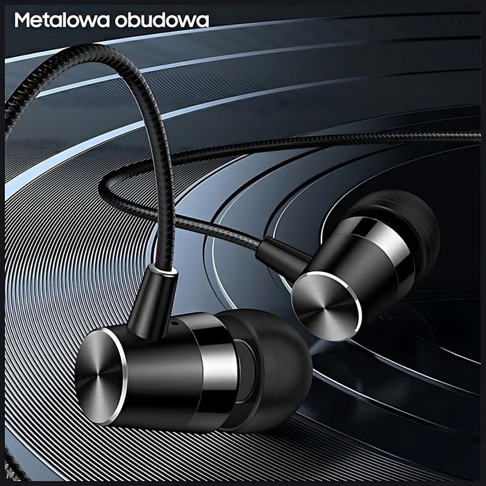 Слушалки USAMS Stereo 3,5 mm, черни