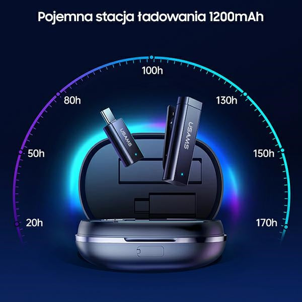 USAMS Bezprzewodowy микрофон lavalier ENC 2 с Lightning, безжичен