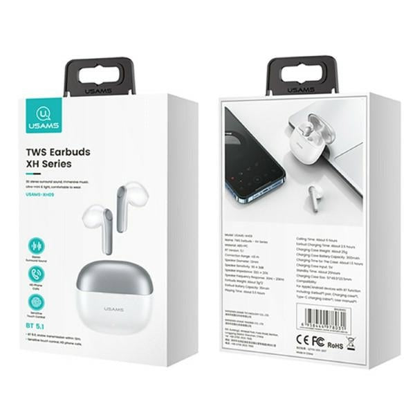 USAMS Слушалки Bluetooth 5.1 TWSXH Series Dual mic безжични, сини
