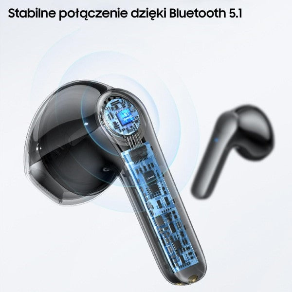 USAMS Слушалки Bluetooth 5.1 TWSXH Series Dual mic безжични, сини
