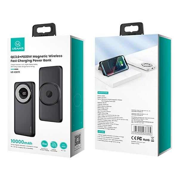 USAMS Powerbank 20W QC3.0+PD Magnetic Wireless Fast Charge, син