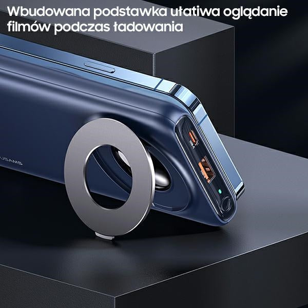 USAMS Powerbank 20W QC3.0+PD Magnetic Wireless Fast Charge, син
