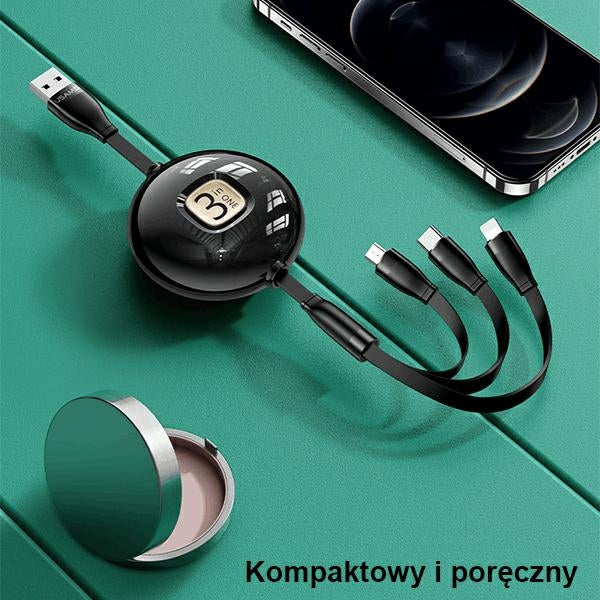 USAMS U69 кабел 3в1 1m, син (lightning/microUSB/USB-C)