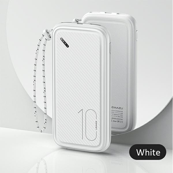 USAMS Powerbank с MicroUSB Fast Charge, бял — 85076000