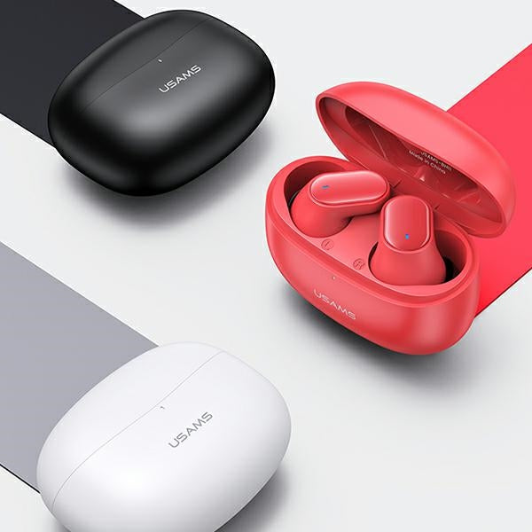 USAMS Слушалки Bluetooth 5.1 TWS BHseries безжични, червени BHUBH03