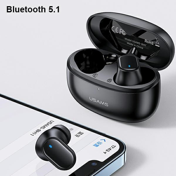 USAMS Слушалки Bluetooth 5.1 TWS BHseries безжични, червени BHUBH03