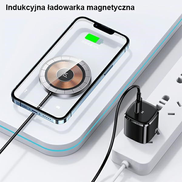 Индукционно зарядно USAMS US-CD183 magnetic15W aluminium, черно CD183CDX01