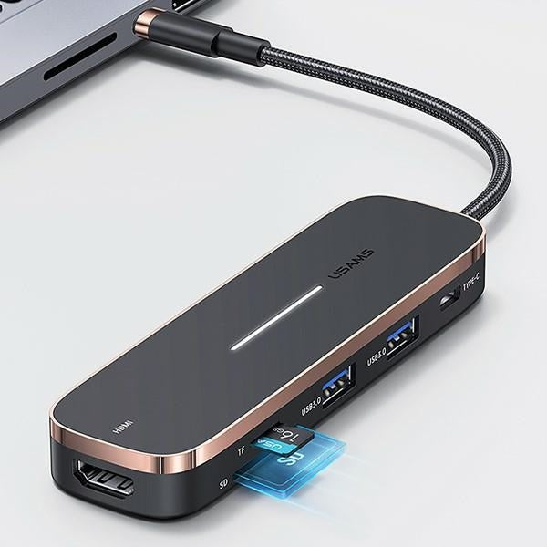 USAMS адаптер HUB + + HDMI, черен