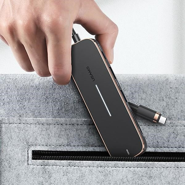 USAMS адаптер HUB + + HDMI, черен