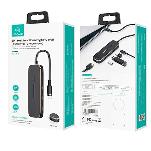 USAMS адаптер HUB + + HDMI, черен