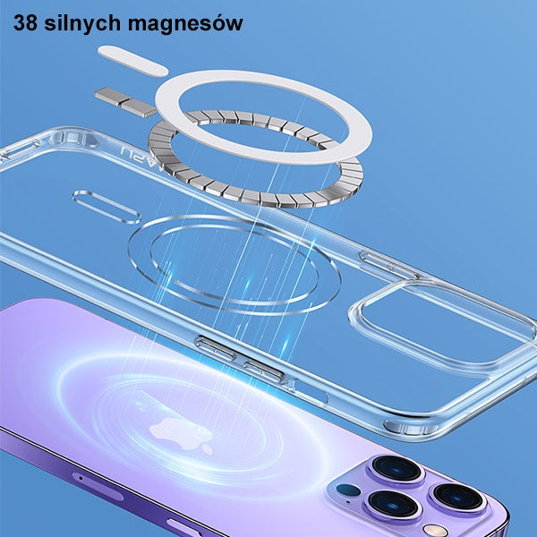 Калъф USAMS Ice Magnet за iPhone 14 Plus / 15 Plus 6,7", прозрачен