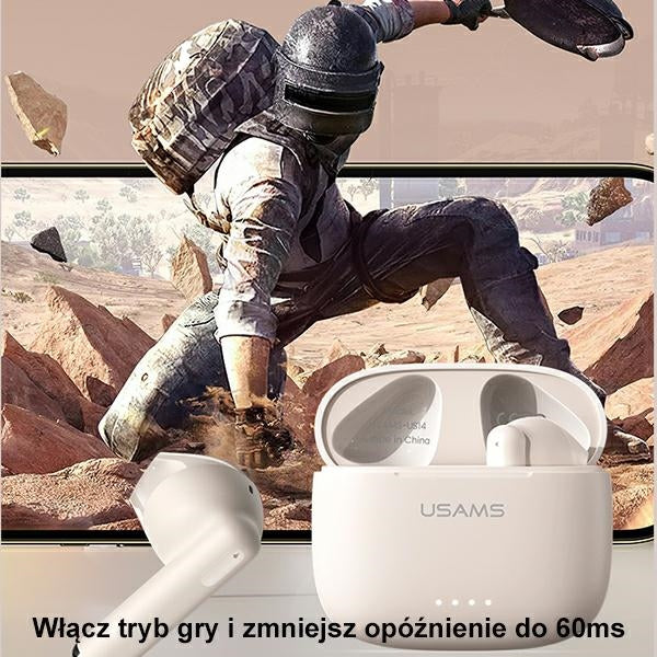 USAMS Bluetooth 5.3 TWSUS14 Series Dual mic безжични слушалки, сини