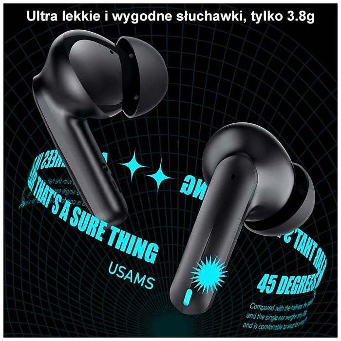 USAMS M3 5.3 TWS M0 series Gaming Earbuds безжични слушалки, черни