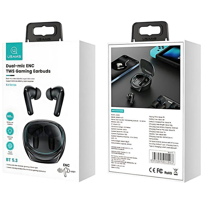 USAMS M3 5.3 TWS M0 series Gaming Earbuds безжични слушалки, черни