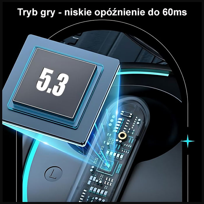 USAMS M3 5.3 TWS M0 series Gaming Earbuds безжични слушалки, черни