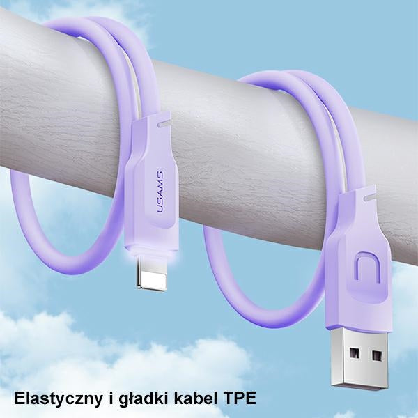 USAMS кабел Lightning 2,4A 1 м Charging Lithe Series, черен
