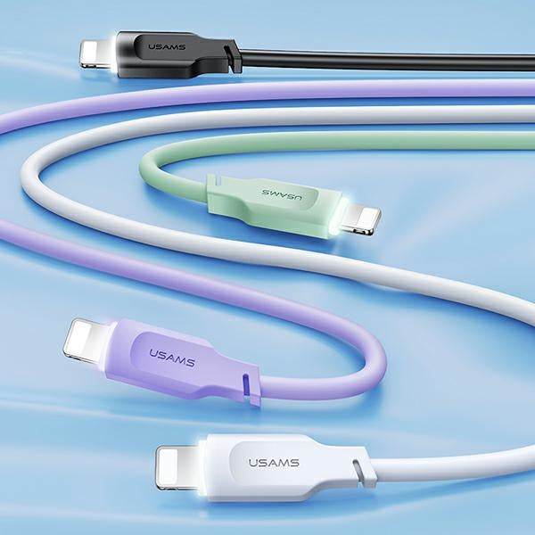 USAMS Kabel Lightning 2,4A 1M Charging Lithe Series, лилав