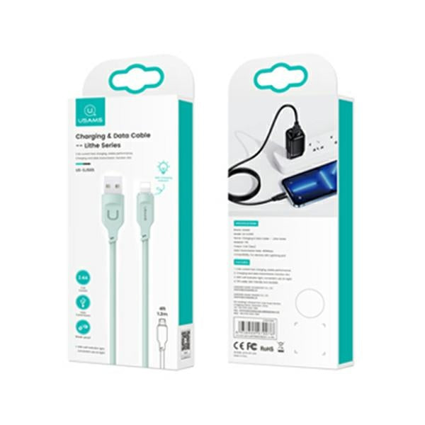 USAMS кабел Lightning 2,4A 1 м Charging Lithe Series, зелен