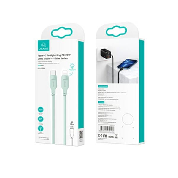 USAMS Lithe Series кабел към Lightning 20W 1 м, зелен