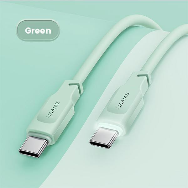 Кабел USAMS Lithe Series USB-M4 към USB-M5, 1,M1 м, бърза зареждане, зелен
