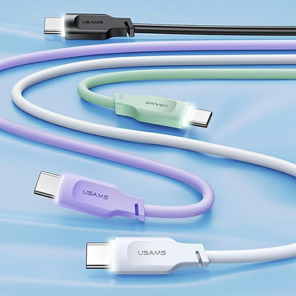 USAMS Kabel Lithe Series 6A 1м Display Fast charging, зелен