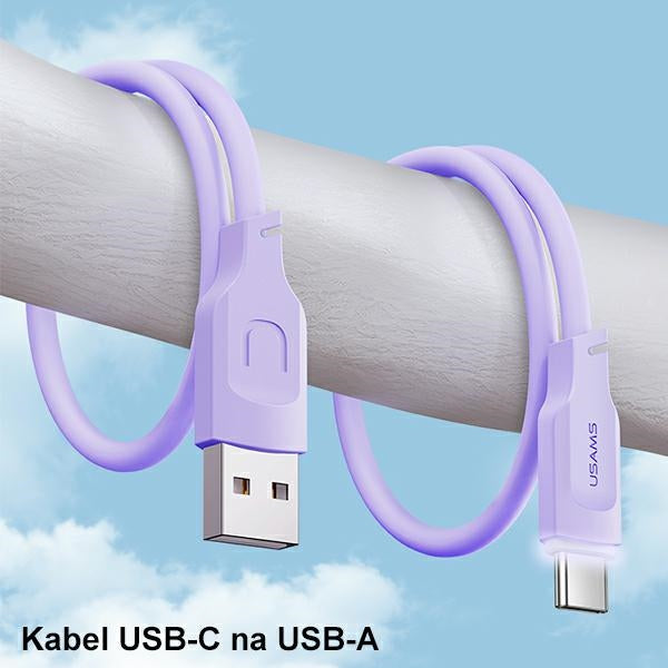 USAMS Kabel Lithe Series 6A 1м Display Fast charging, зелен