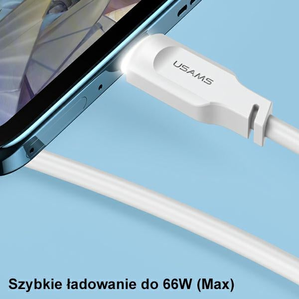 USAMS Kabel Lithe Series 6A 1м Display Fast charging, зелен