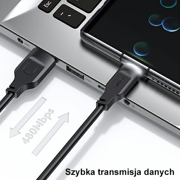 USAMS Kabel Lithe Series 6A 1м Display Fast charging, зелен