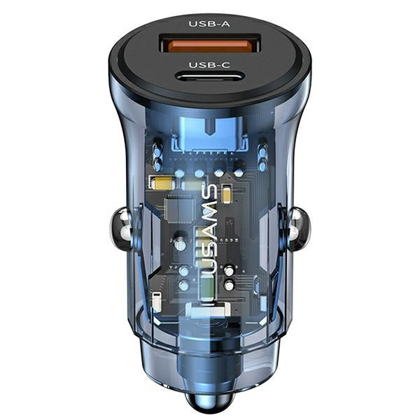 Автомобилно зарядно USAMS C32 Charge, синьо
