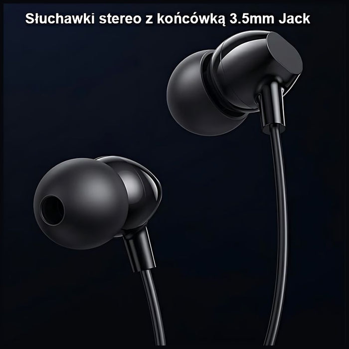 Слушалки USAMS stereo 3.5mm, 1,2m, бели