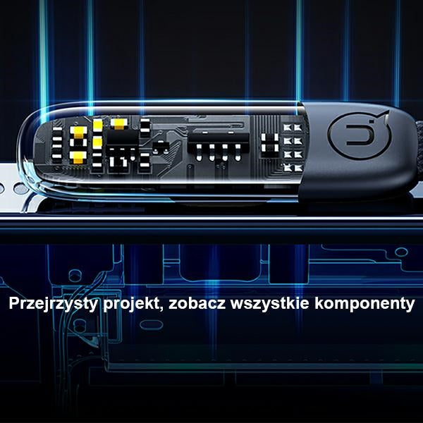Кабел USAMS 90° Lightning PD 20W Fast Charging Iceflake Series 1,2 м, черен