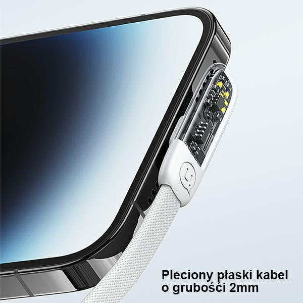 Кабел USAMS с ъгъл Lightning PD 20W Fast Charging Iceflake Series 1,2 м, бял