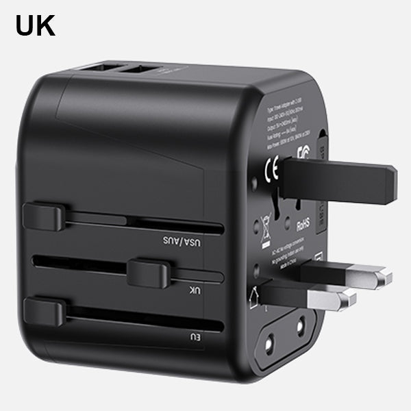 Зарядно USAMS T55 Universal Travel Charger US/AU/EU/UK, черно