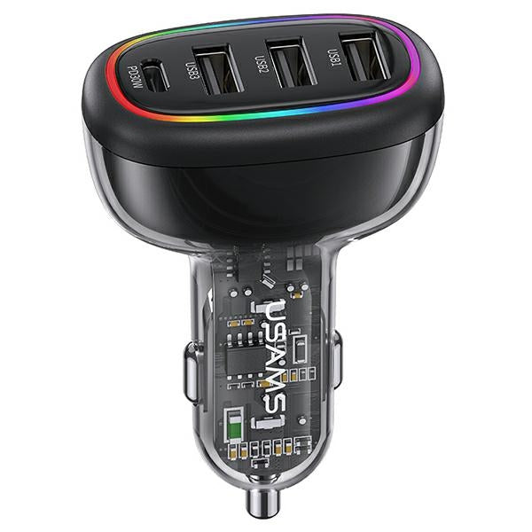 Автомобилно зарядно USAMS C34 PD Fast Charge, черно