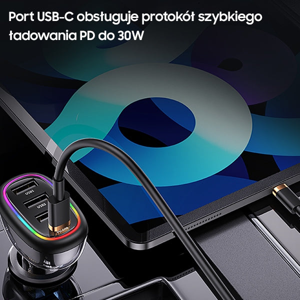 Автомобилно зарядно USAMS C34 PD Fast Charge, черно