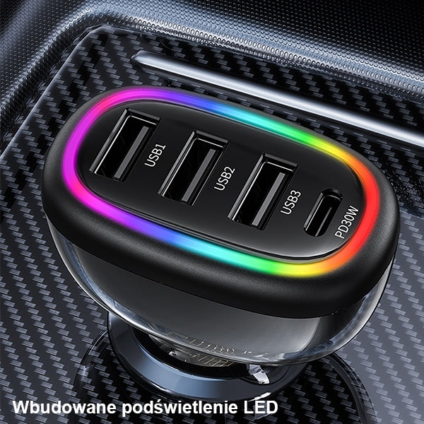 Автомобилно зарядно USAMS C34 PD Fast Charge, черно