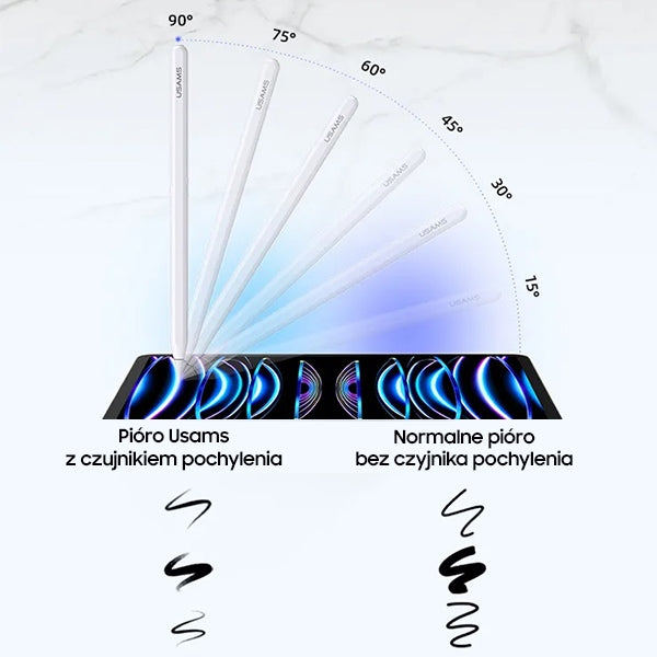 USAMS Active TouchSensitive Pen магнитен стилус, бял