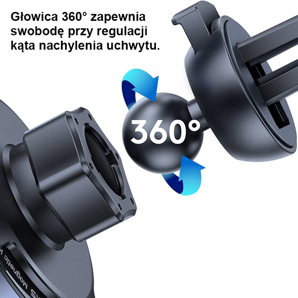 USAMS Uchwyt indukcyjny US-CD164 15W 2w1Magnetic до решетка вентилация, прозрачен CD164DZ02