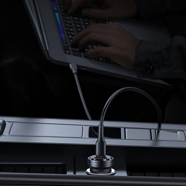 Автомобилно зарядно USAMS Ład. sam. C35 USB+USB-C 45WFast, черно (CC175CC01, US-CC175)