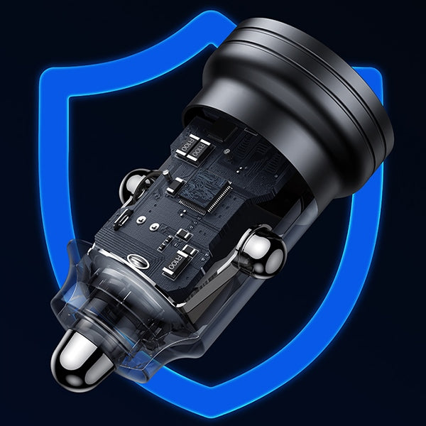 Автомобилно зарядно USAMS Ład. sam. C35 USB+USB-C 45WFast Charge, лилаво (US-CC175)