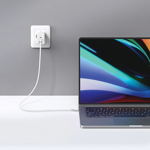 Зарядно USAMS 65W GaN PD3.0 + QC3.0 Fast Charging, бяло, Sandru Series