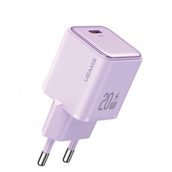 Зарядно USAMS X-ron Series PD3.0 Fast Charging, лилаво