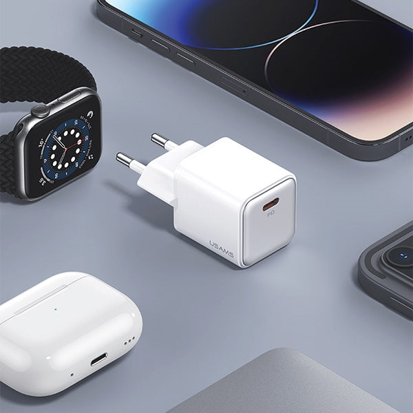 Зарядно USAMS X-ron Series PD3.0 Fast Charging, лилаво