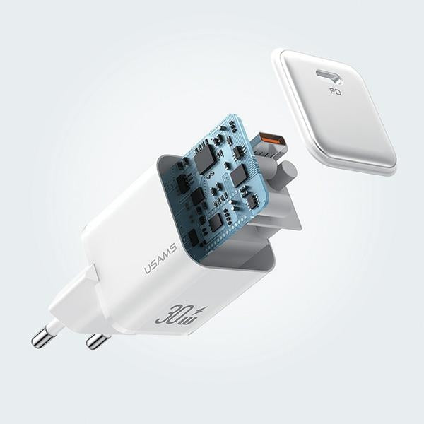 Зарядно USAMS X-ron Series 3A PD3.0 Fast Charging, бял