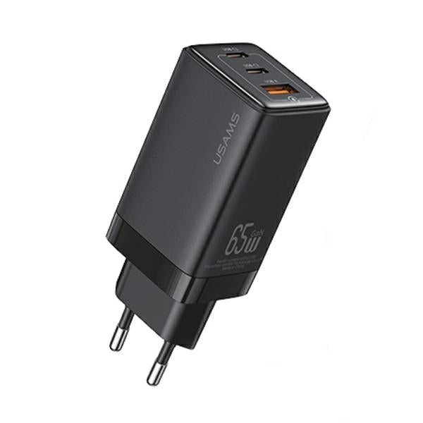 Зарядно USAMS 65W GaN PD3.0 QC3.0 Fast Charging Sandru Series, черно