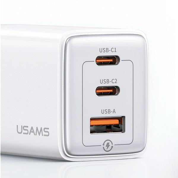 Зарядно USAMS 65W GaN PD3.0 QC3.0 Fast Charging Sandru Series, черно