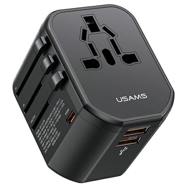 Зарядно USAMS T59 Universal Travel Charger US/AU/EU/UK, черно