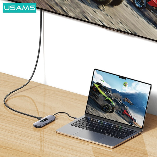 USAMS адаптер HUB 3.0/SD, сив