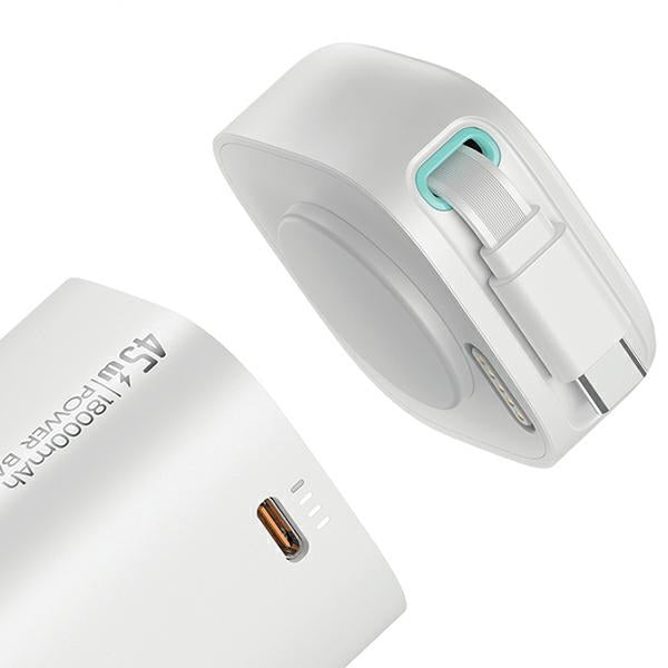 USAMS Powerbank 18000 mAh със свиващ се кабел Fast Charge XMF Series, черен